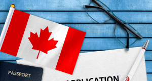 Canada Visa Application 2026: Types, Requirements & Application Process Canada Visa Application with Canadian flag, passport, and documents.
