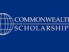 The Ultimate Guide to Commonwealth UK Scholarships: Eligibility and Application Process A blue background with a white outlined globe on the left and the text “Commonwealth UK Scholarships” in uppercase white letters to the right.
