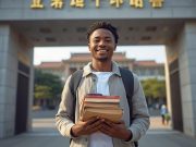 Is China Still Affordable for Nigerian Students in 2026? Real Costs Revealed A student holding books and wearing a backpack stands in front of a university gate with Chinese characters on the sign above, highlighting how China is becoming more affordable for Nigeria students in 2026.