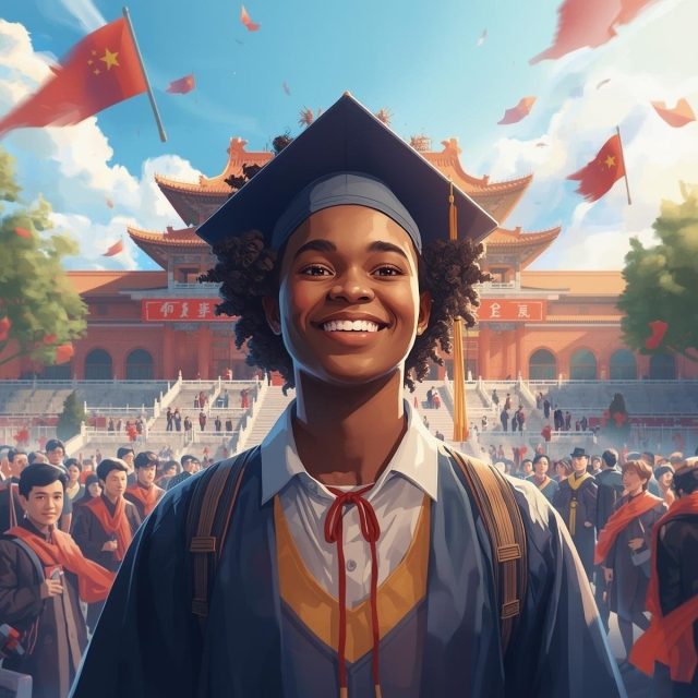 Nigerian student smiling on a Chinese university campus after winning the fully funded scholarship in China 2026.