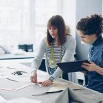 Entrepreneurs working together in an African service business environment