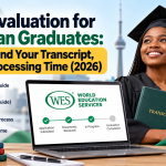 Nigerian graduate with transcript and laptop illustrating WES evaluation, fees and processing time